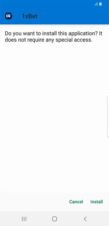 Android asks to confirm the installation of the operator APK